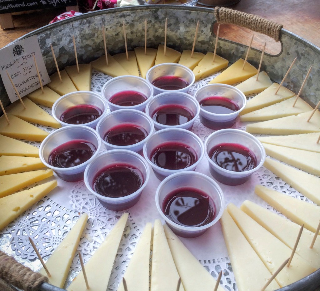 Red Wine and Cheese in Tray