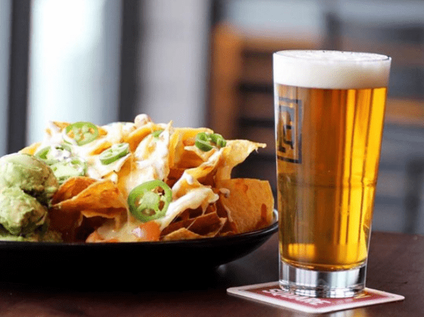nachos and draught beer