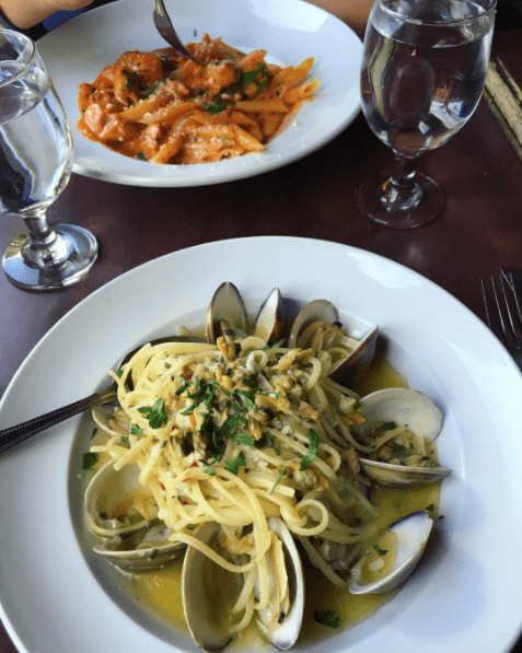 two pasta dishes