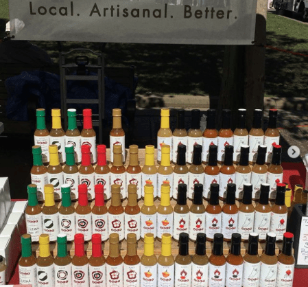 assortment of hot sauces