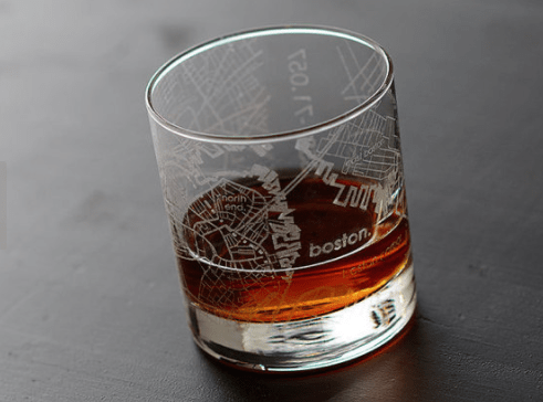 boston rocks glass with whiskey in it