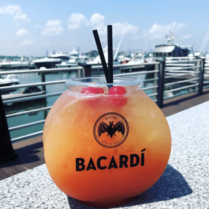 fishbowl cocktail by water