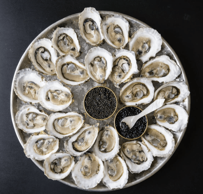 oysters and caviar