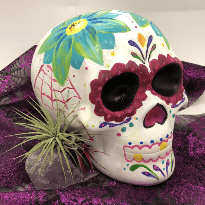 painted ceramic skull