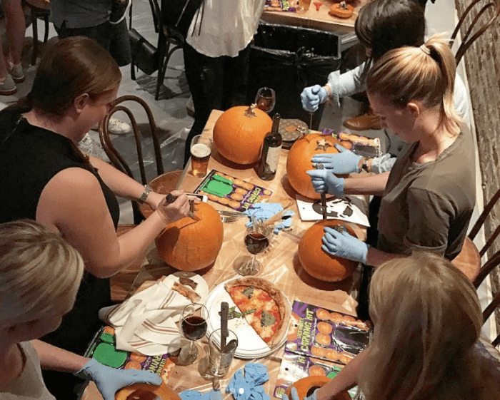 group pumpkin carving