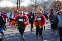 runners dressed up like turkies