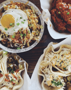 flat lay of food