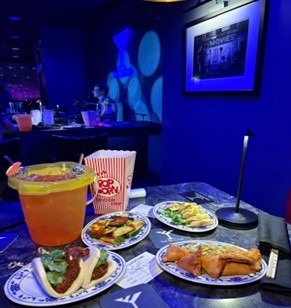 food and drinks on a table