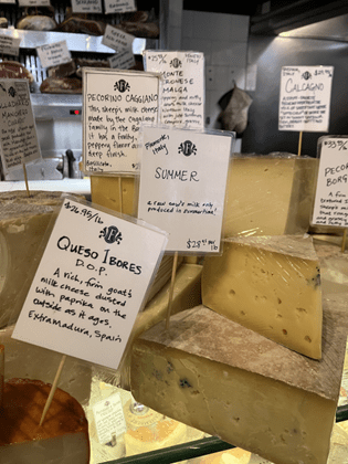 a selection of cheese